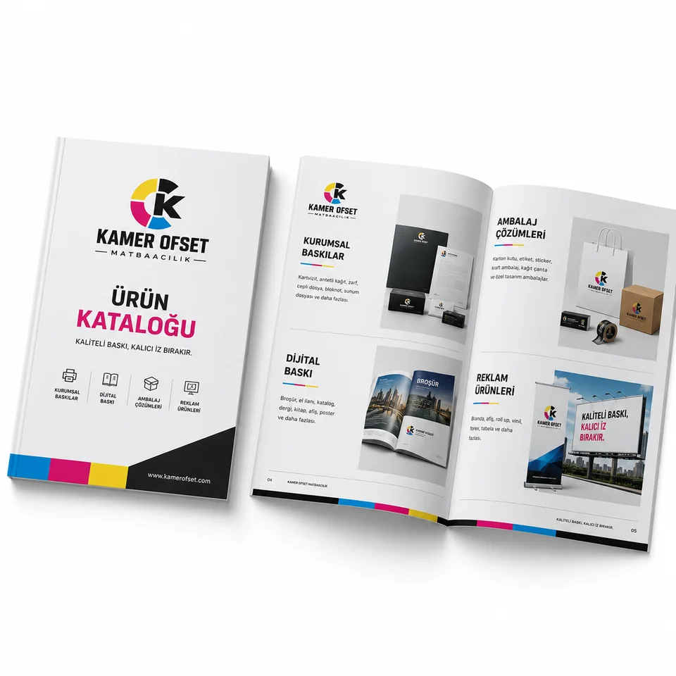 Kapak ve iç sayfaları gösterilen ürün kataloğu